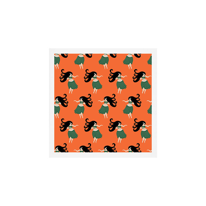 Hula Girl Vintage Pattern Art Print Gallery Image 1