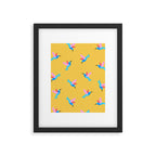 Hummingbirds on Yellow Pattern Framed Art Print Gallery Image 6