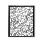 Humpback Whales Black And White Pattern Framed Canvas Print Gallery Image 8