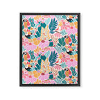 Joyful Jungle Birds In The Happy Pastel Tropics Framed Canvas Print Gallery Image 6