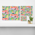 Joyful Jungle Exotic Birds Colorful Pattern Canvas Print Gallery Image 3