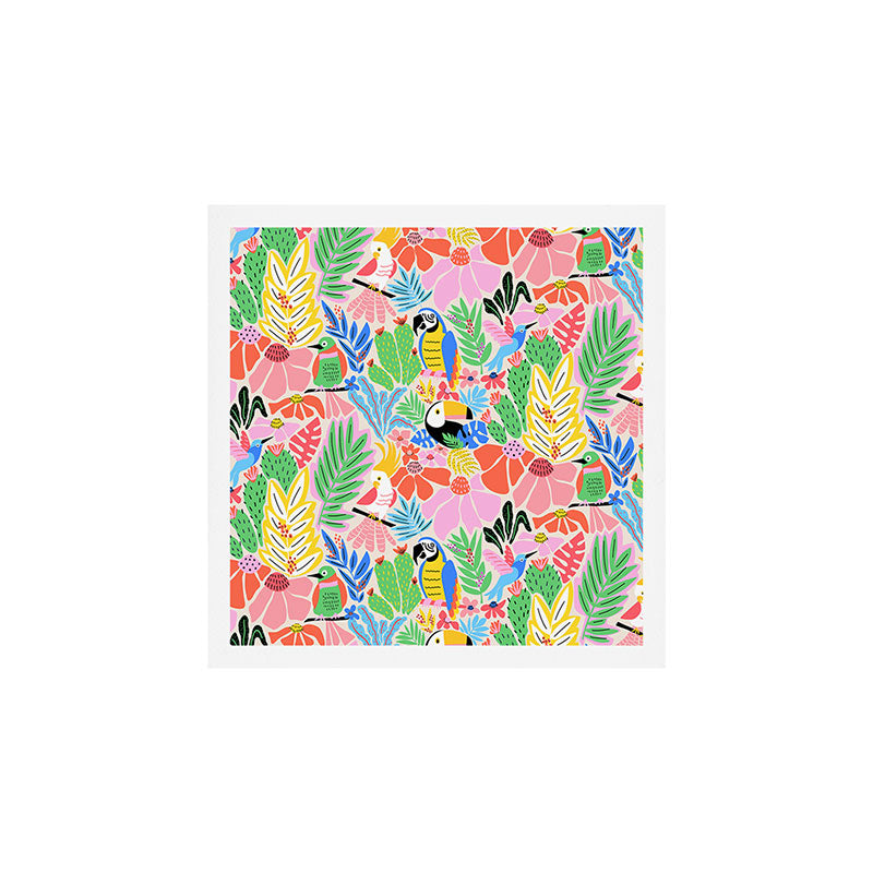 Joyful Jungle Exotic Birds Colorful Pattern Art Print Gallery Image 1