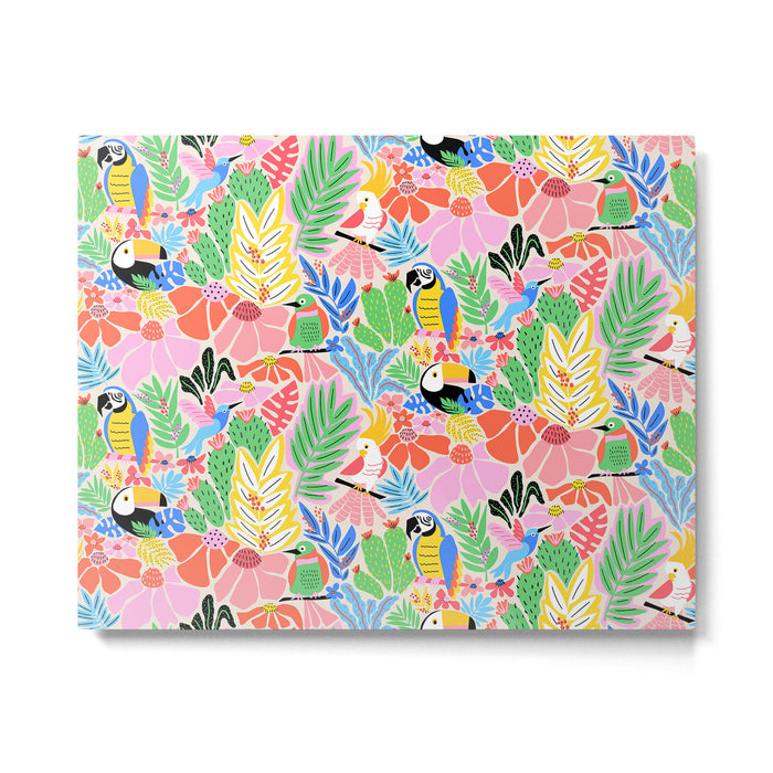 Joyful Jungle Exotic Birds Colorful Pattern Metal Print Gallery Image 1
