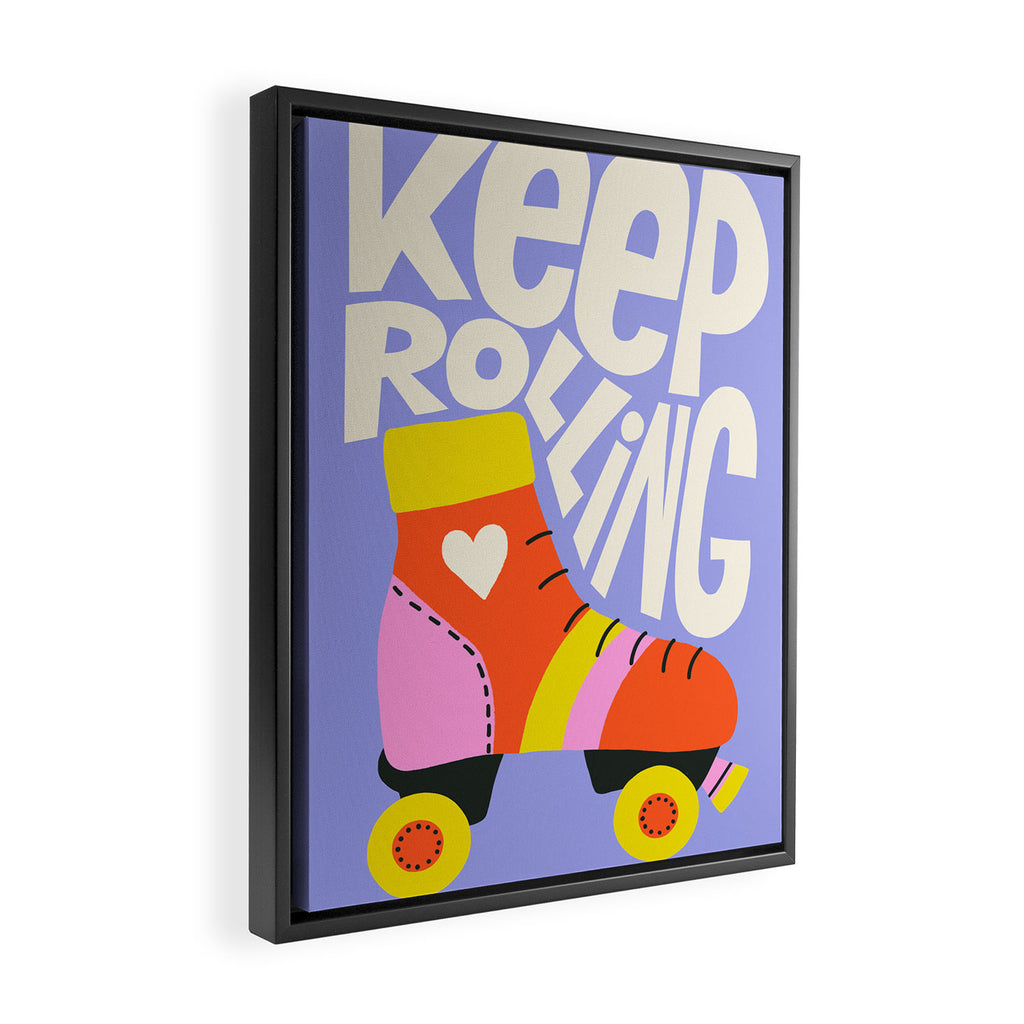 Keep Rolling Roller Skates Framed Canvas Print Gallery Image 2