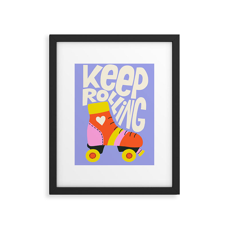 Keep Rolling Roller Skates Framed Art Print Gallery Image 5