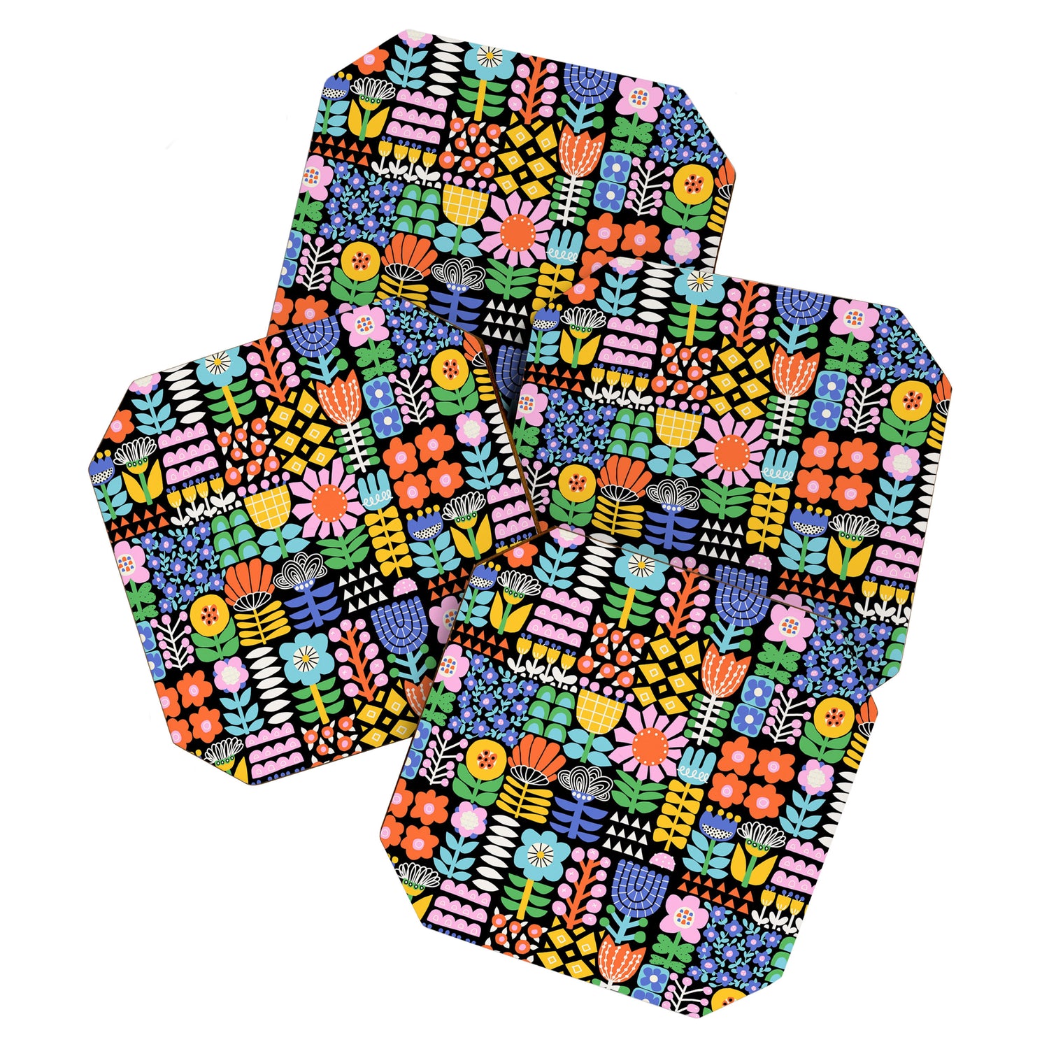 Maximalist Flower Collage Coaster Gallery Image 1
