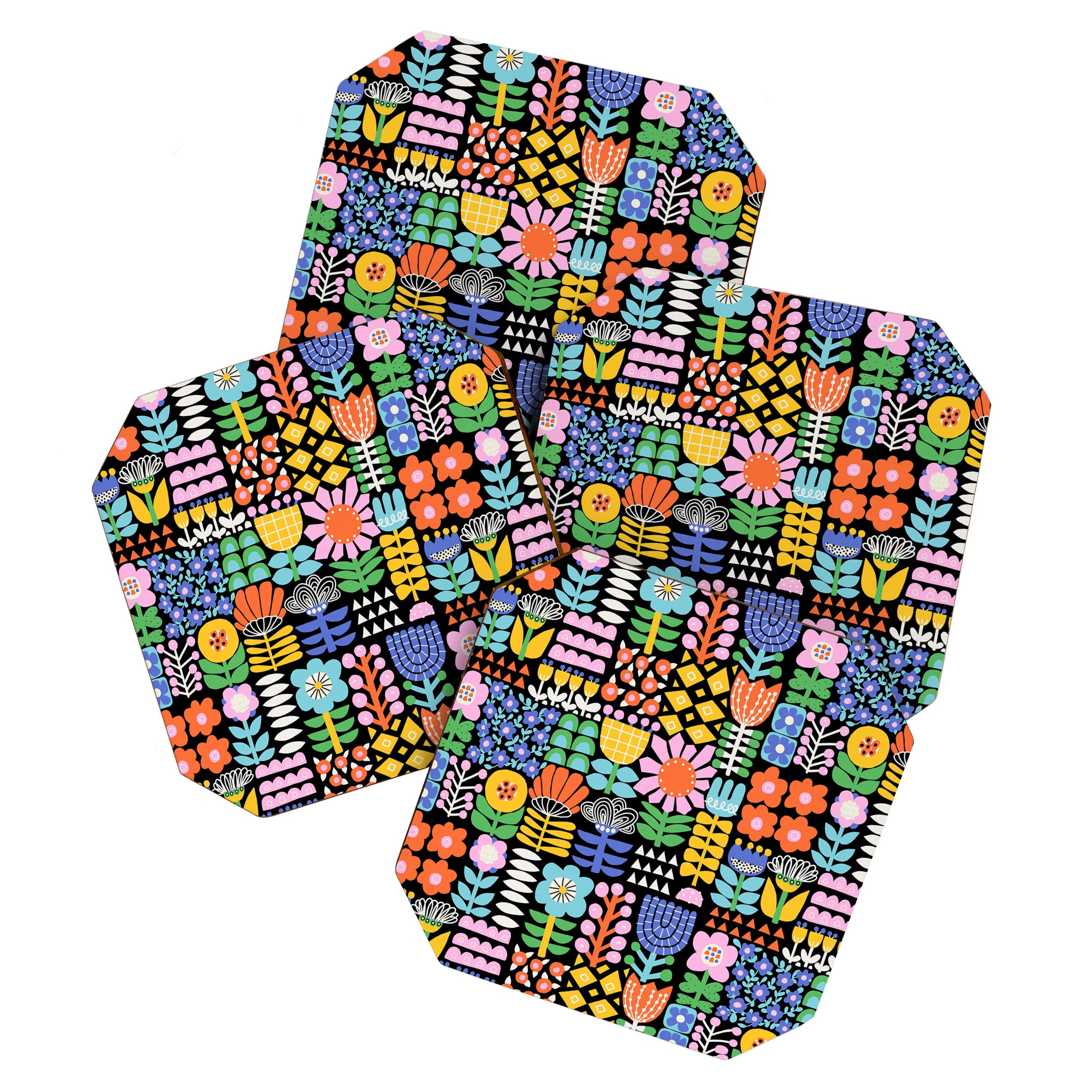 Maximalist Flower Collage Coaster Gallery Image 1