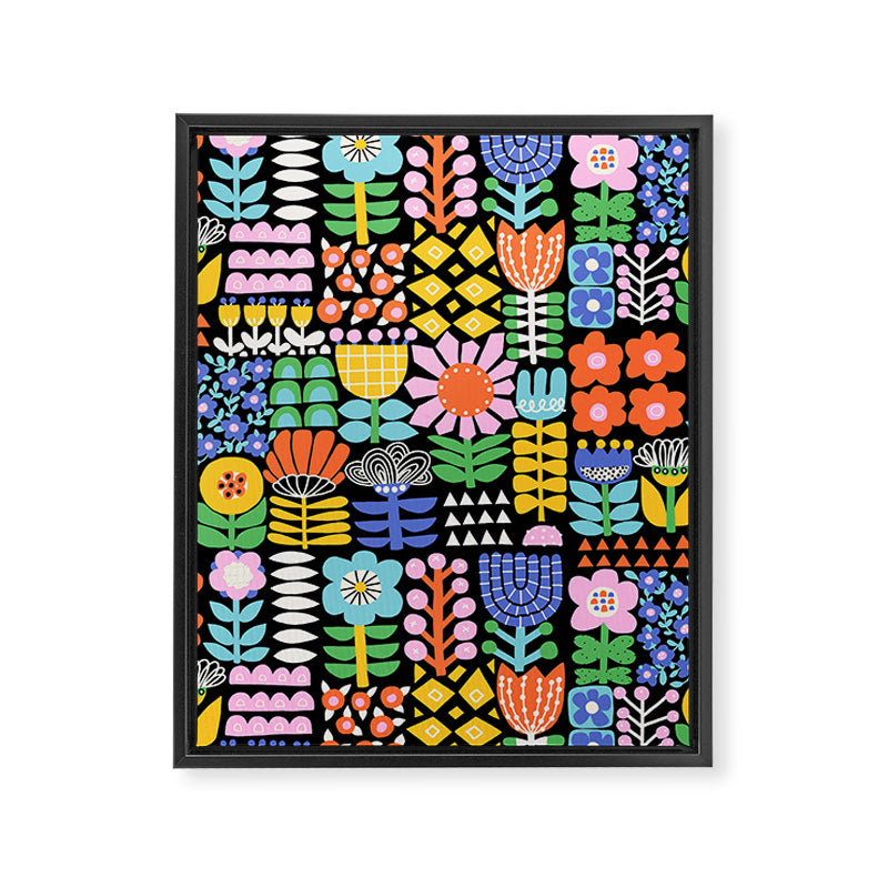 Maximalist Flower Collage Framed Canvas Print Gallery Image 8