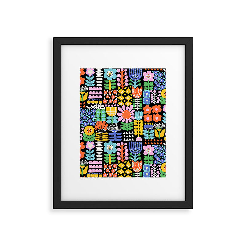 Maximalist Flower Collage Framed Art Print Gallery Image 6