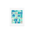 Mid-Century Geometrics Aqua Blue Teal Pattern Art Print Gallery Image 1