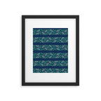 Mistletoe Christmas Stripes Blue Framed Art Print Gallery Image 6
