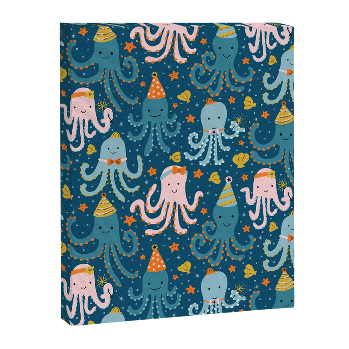 Octopus Birthday Party Pattern Canvas Print Gallery Image 1