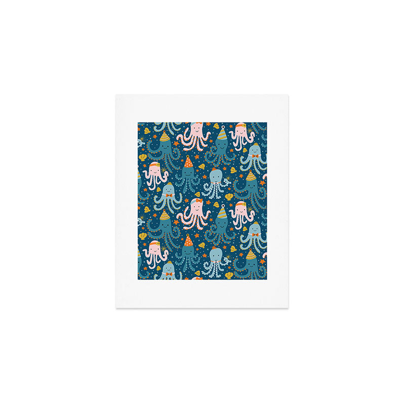 Octopus Birthday Party Pattern Art Print Gallery Image 1
