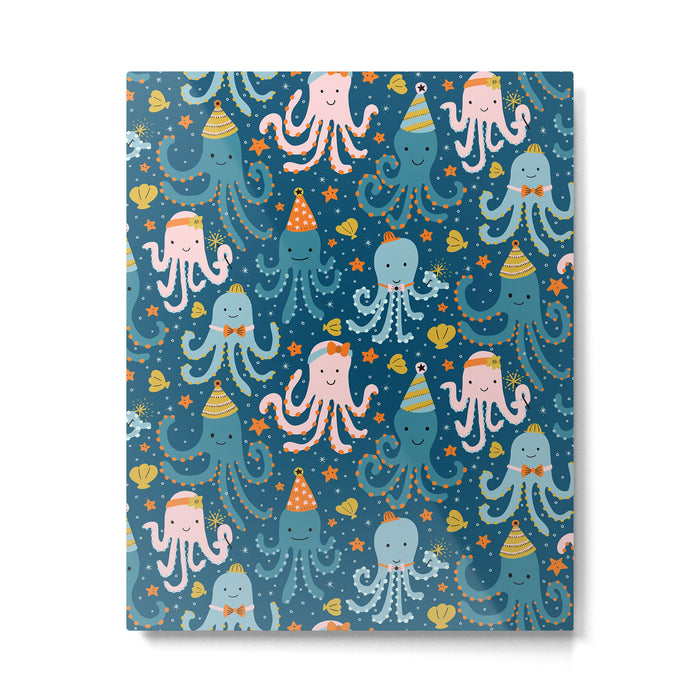 Octopus Birthday Party Pattern Metal Print Gallery Image 1