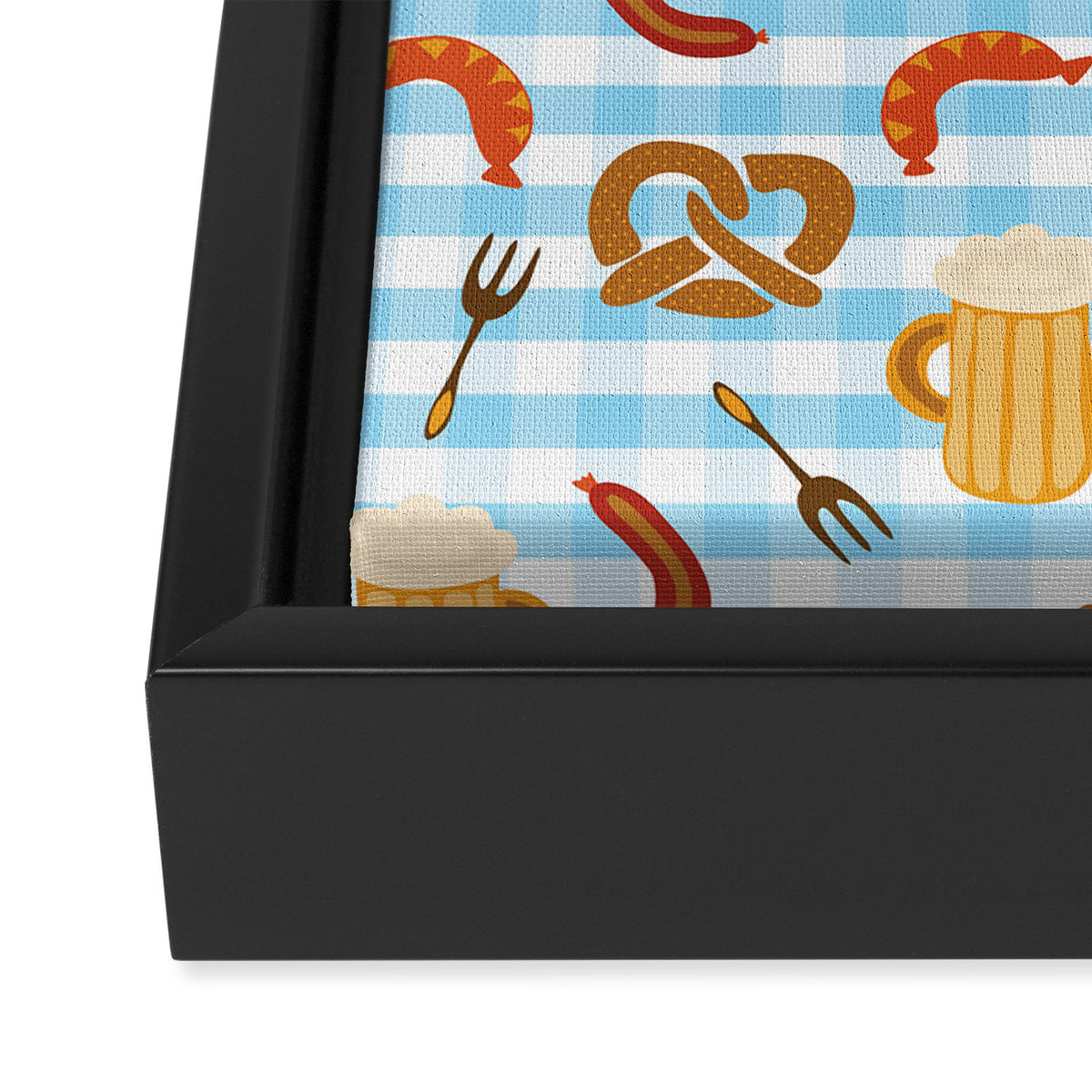 Oktoberfest Prezels Beer Sausages Framed Canvas Print Gallery Image 3