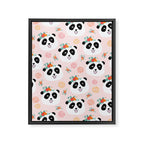 Panda bear with flowers seamless pattern Framed Canvas Print Gallery Image 8