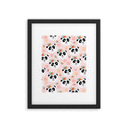 Panda bear with flowers seamless pattern Framed Art Print Gallery Image 6