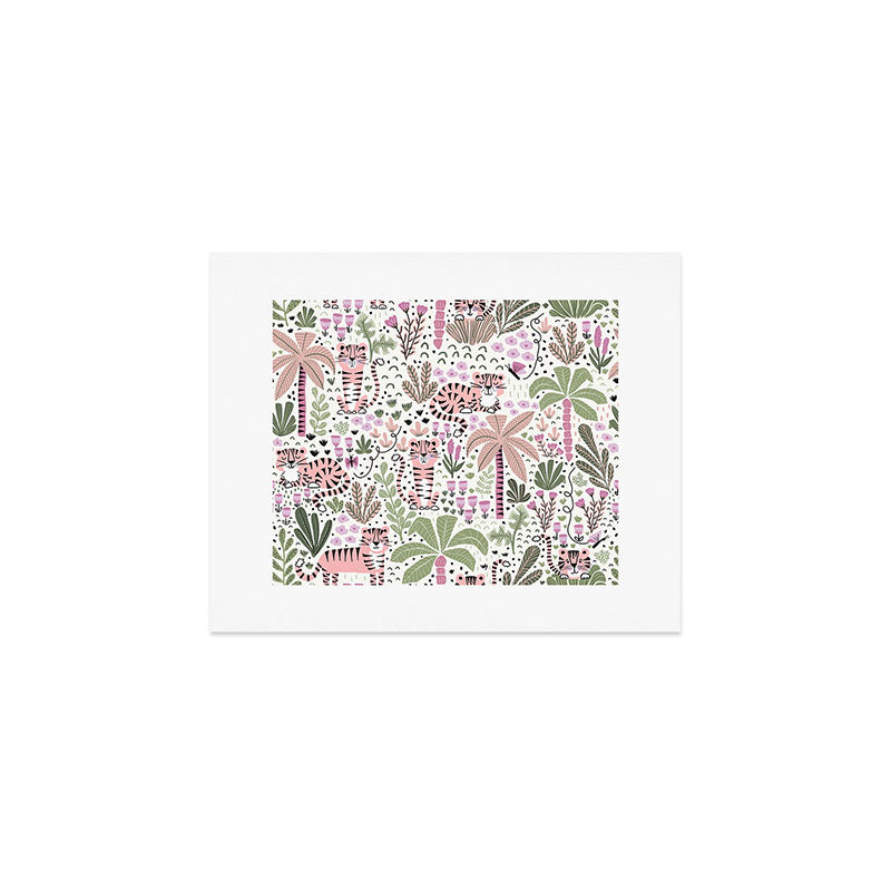 Pink Cute Tigers Art Print Gallery Image 1