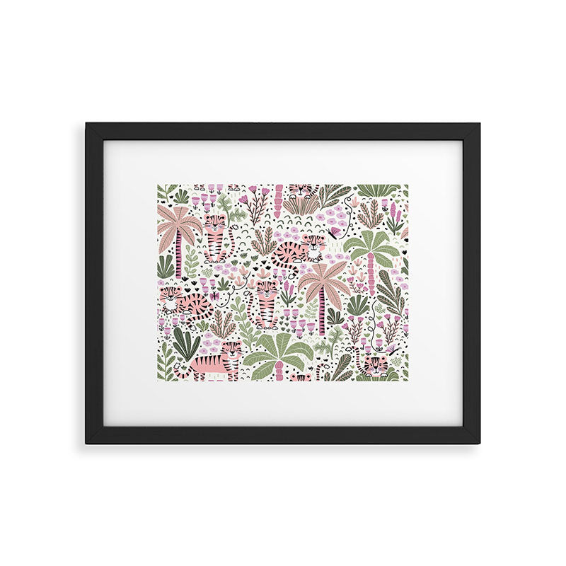 Pink Cute Tigers Framed Art Print Gallery Image 5