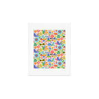 Playful Meadow Cute Animals with Motivational Affirmations - Bright Rainbow Art Print Gallery Image 1