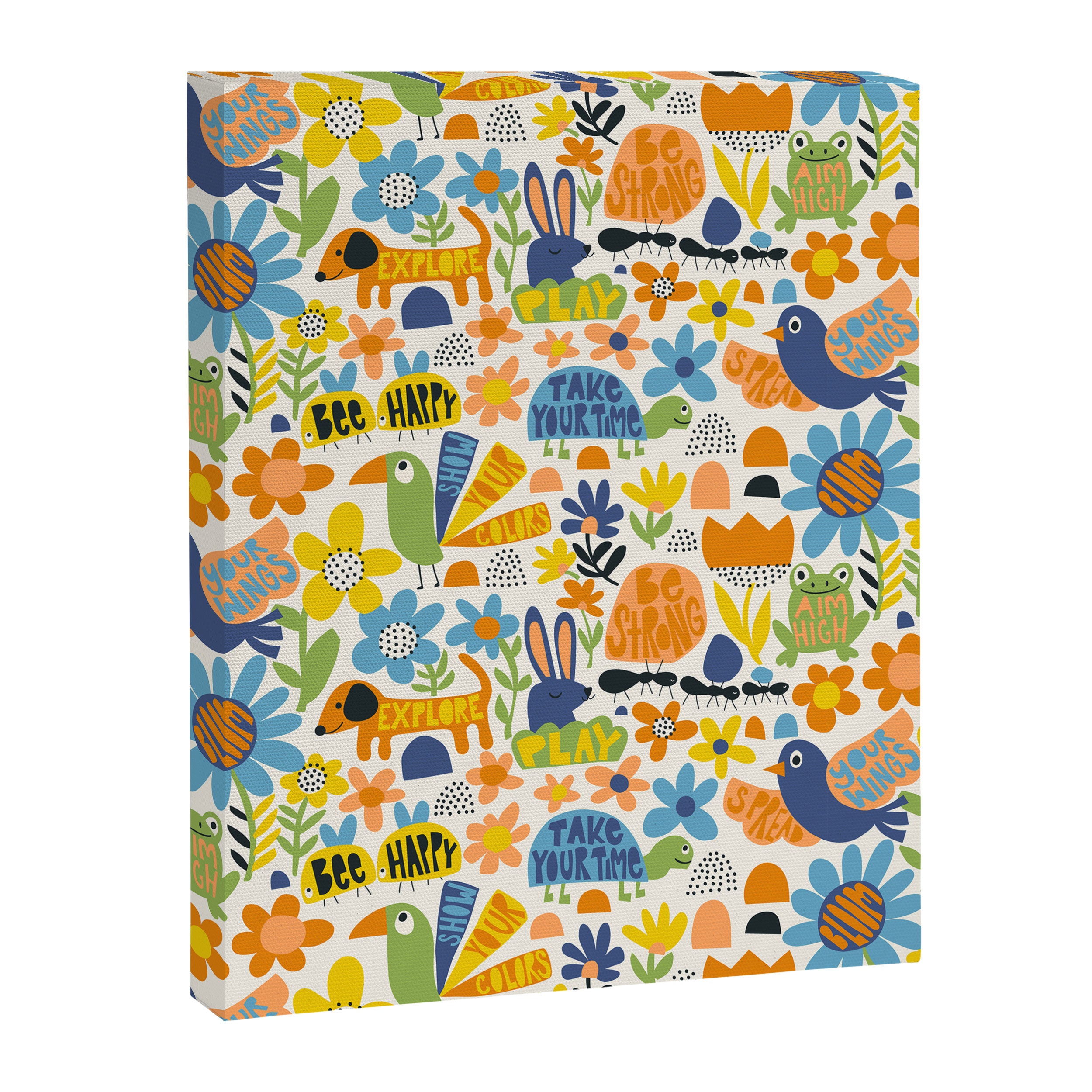 Playful Meadow Cute Animals with Motivational Affirmations - Great Outdoors Canvas Print Gallery Image 6