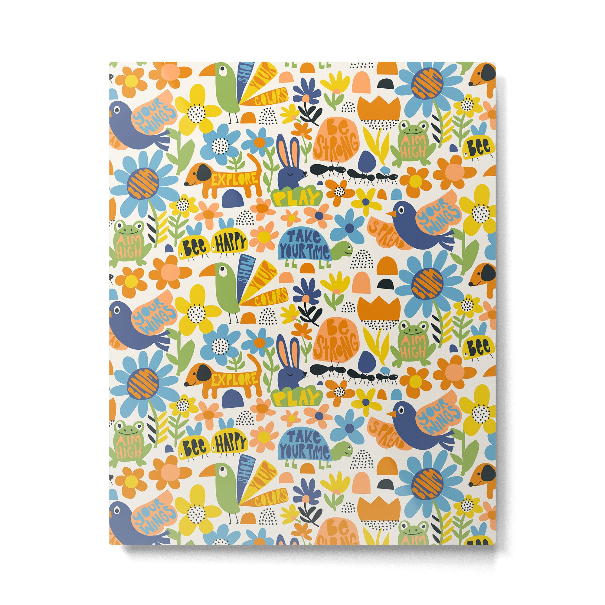 Playful Meadow Cute Animals with Motivational Affirmations - Great Outdoors Metal Print Gallery Image 4