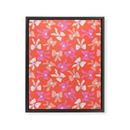 Playful Scattered Coquette Bows Vibrant Pink White Peach and Red Framed Canvas Print Gallery Image 8