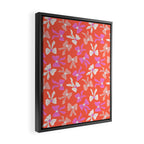 Playful Scattered Coquette Bows Vibrant Pink White Peach and Red Framed Canvas Print Gallery Image 2