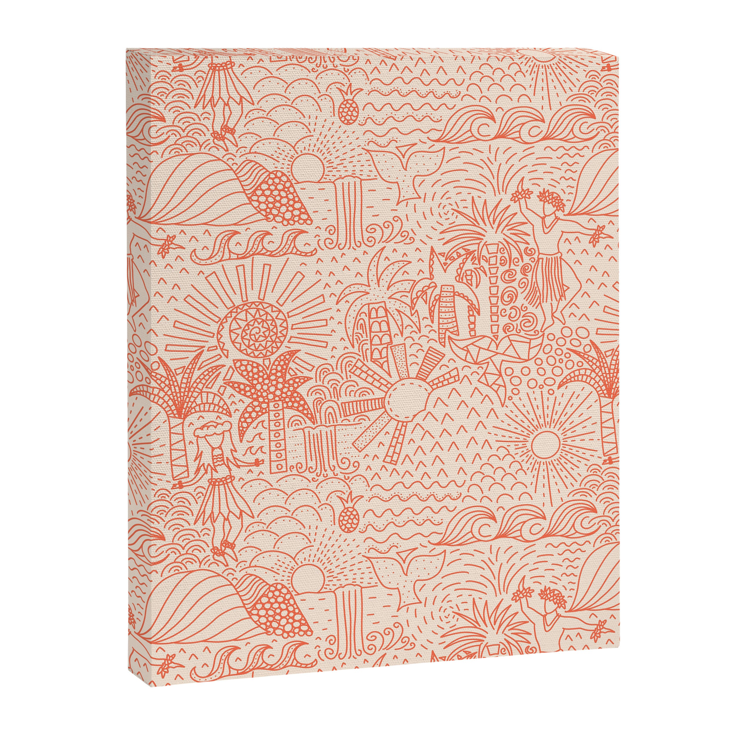 Polynesian Dancers Coral Peach Canvas Print Gallery Image 8