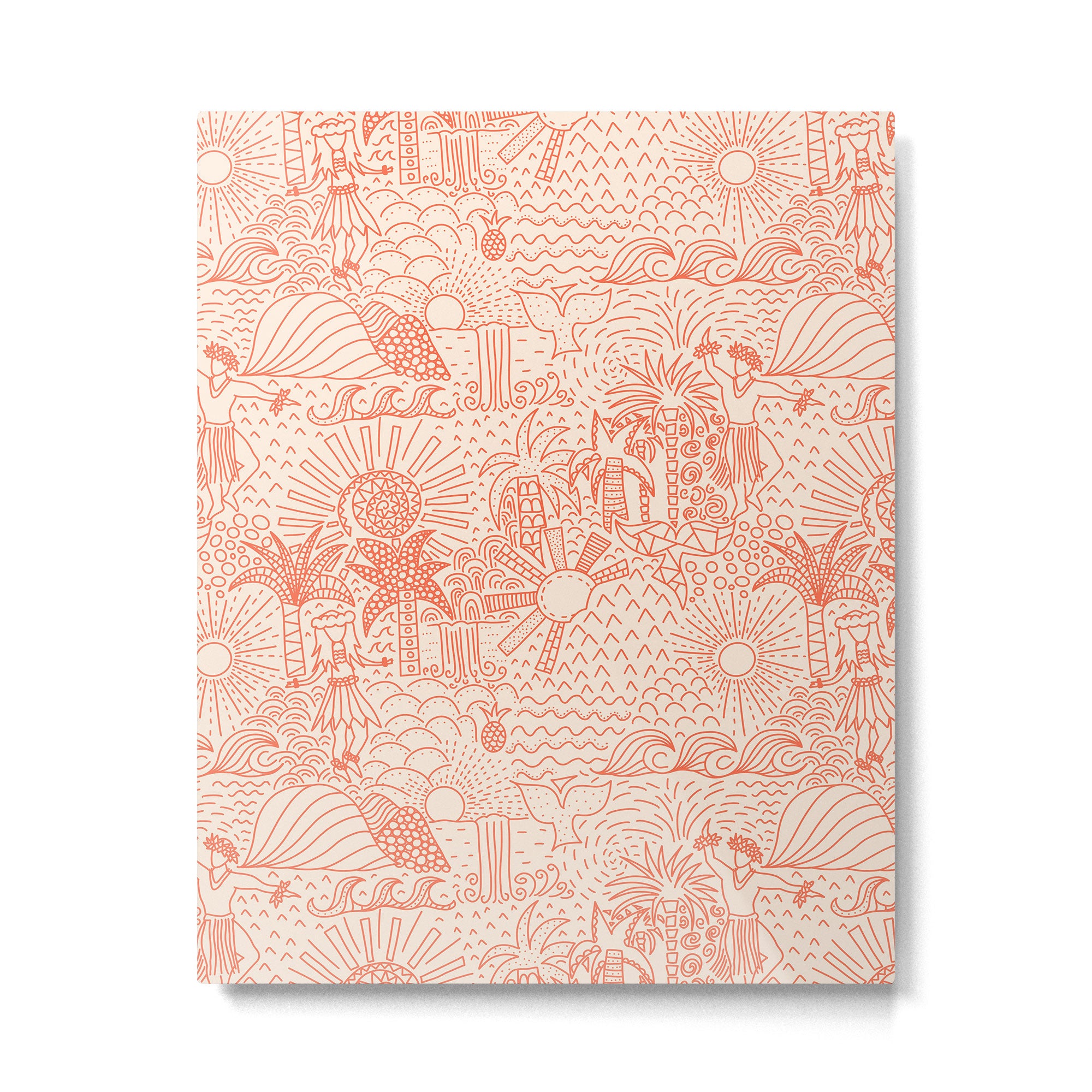 Polynesian Dancers Coral Peach Metal Print Gallery Image 6