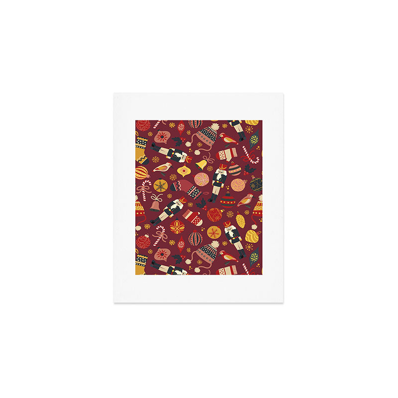 Retro Christmas Ornaments Art Print Gallery Image 1