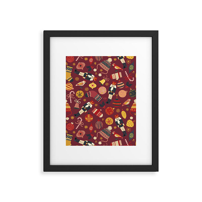 Retro Christmas Ornaments Framed Art Print Gallery Image 6