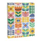Retro Folk and Floral Colorful Pastel Flower Grid Cream Canvas Print Gallery Image 6