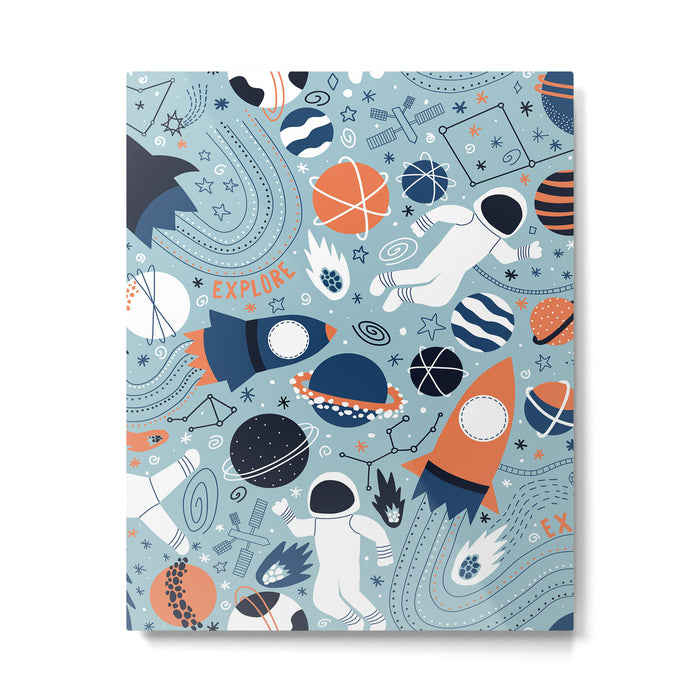 Rocket Ships And Astronauts Pattern Metal Print Gallery Image 1