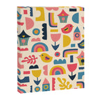 Scandinavian Birds Flowers Rainbows Kids Pattern Canvas Print Gallery Image 8