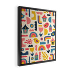 Scandinavian Birds Flowers Rainbows Kids Pattern Framed Canvas Print Gallery Image 2