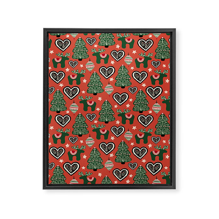 Scandinavian Christmas Ornaments Framed Canvas Print Gallery Image 1