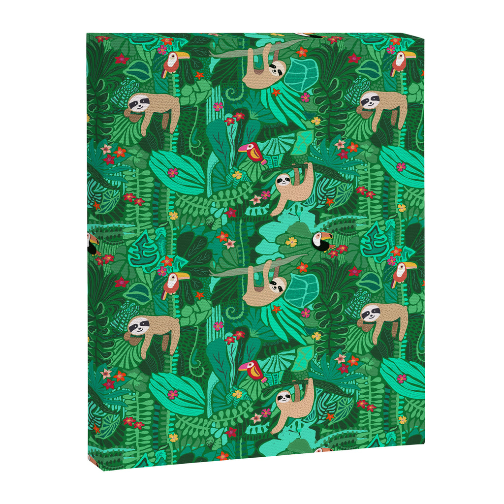 Sloths in the Emerald Jungle Pattern Canvas Print Gallery Image 8