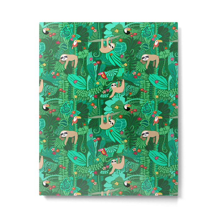 Sloths in the Emerald Jungle Pattern Metal Print Gallery Image 1