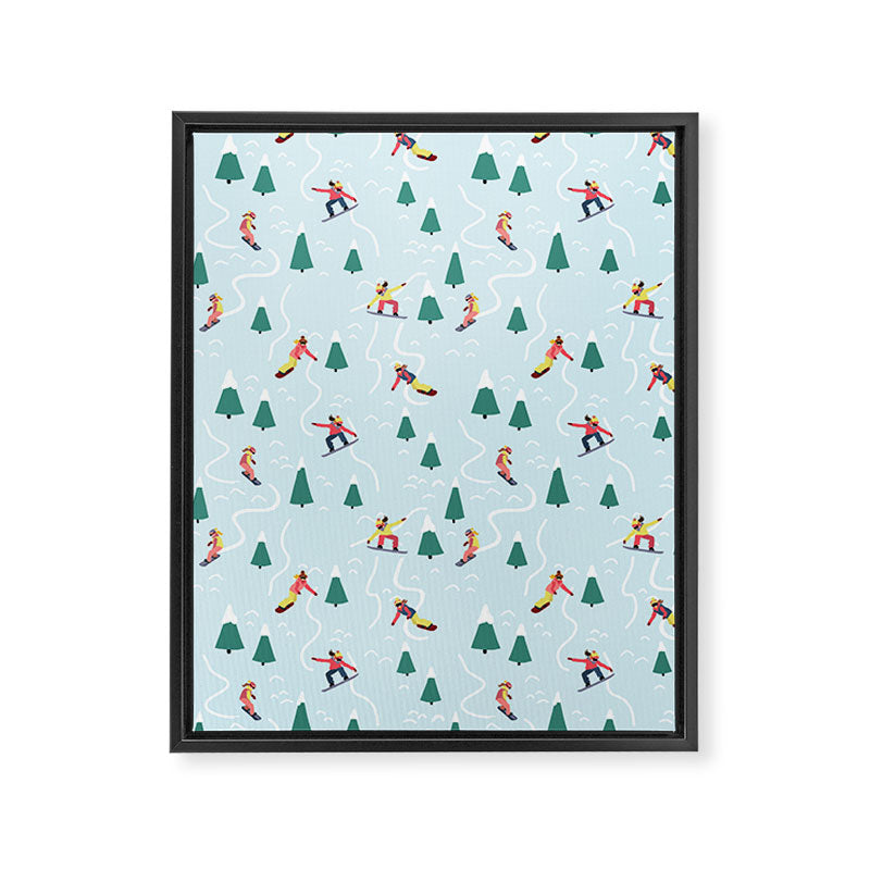 Snowboarding Girls Framed Canvas Print Gallery Image 8