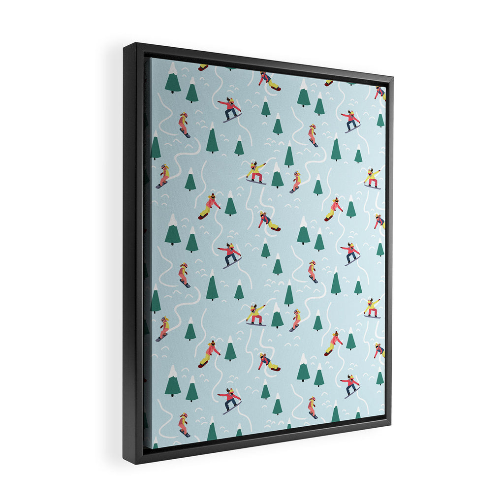 Snowboarding Girls Framed Canvas Print Gallery Image 2