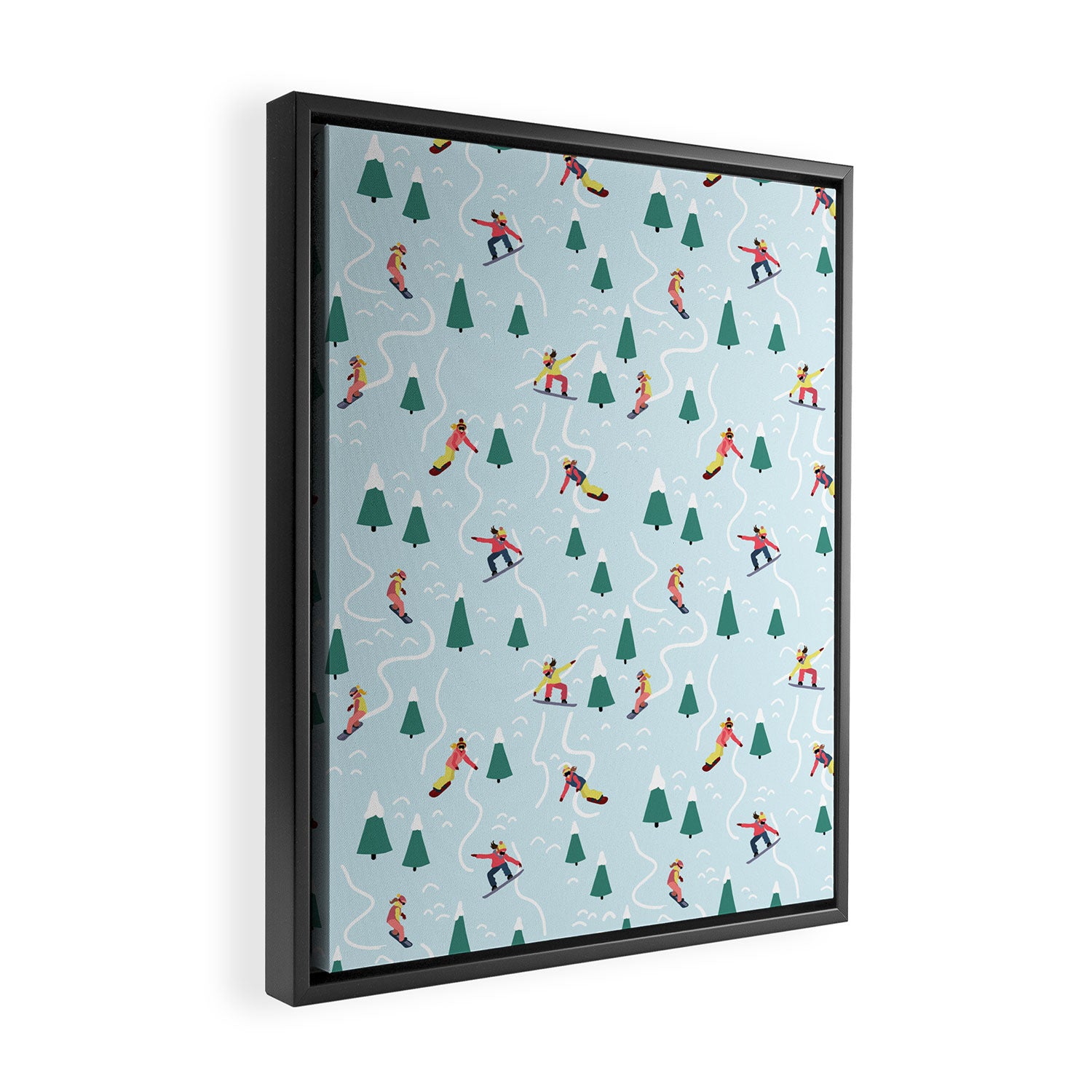 Snowboarding Girls Framed Canvas Print Gallery Image 2