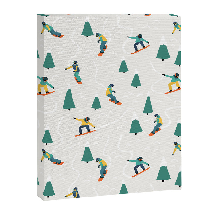 Snowboarding Illustration Pattern Canvas Print Gallery Image 1