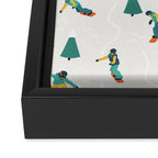 Snowboarding Illustration Pattern Framed Canvas Print Gallery Image 3