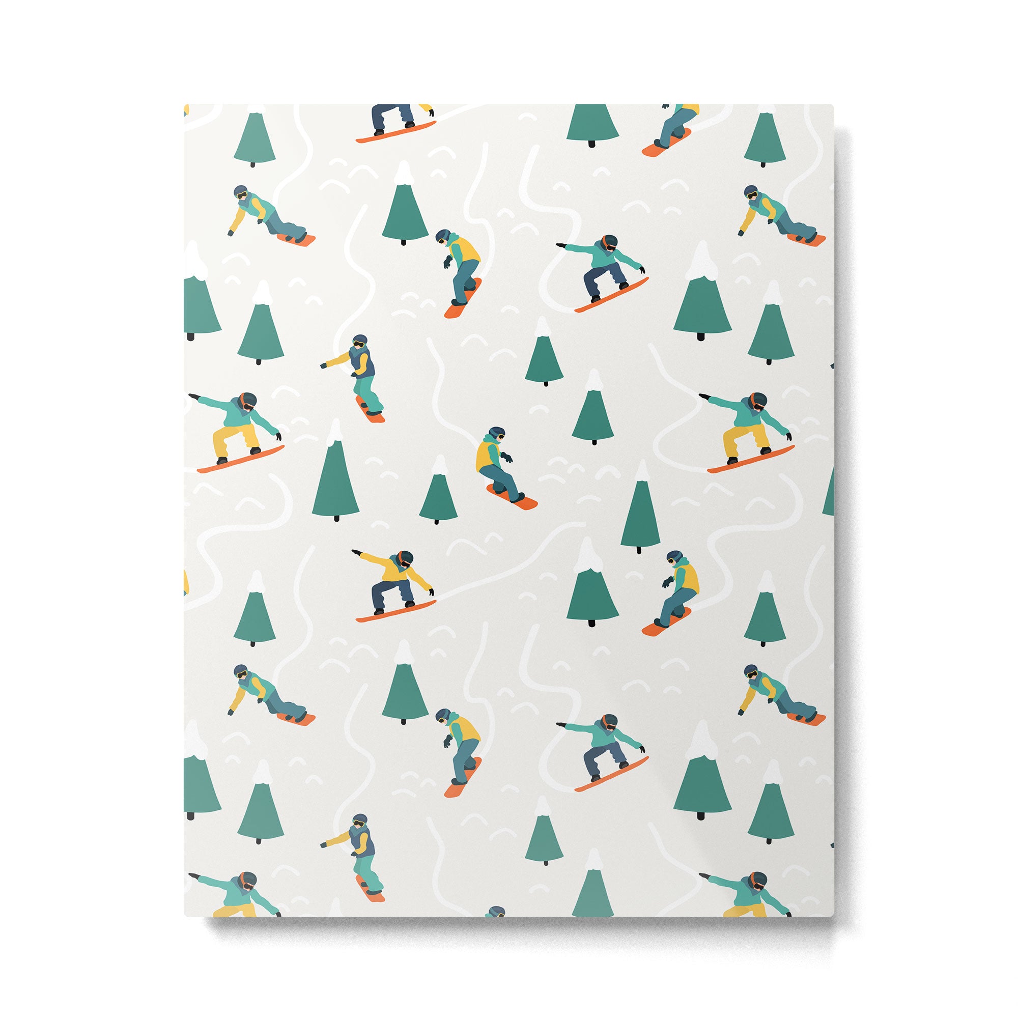 Snowboarding Illustration Pattern Metal Print Gallery Image 6