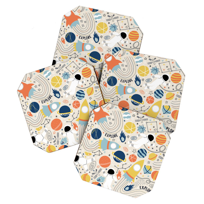 Space Planets Astronaut Pattern Coaster Gallery Image 1