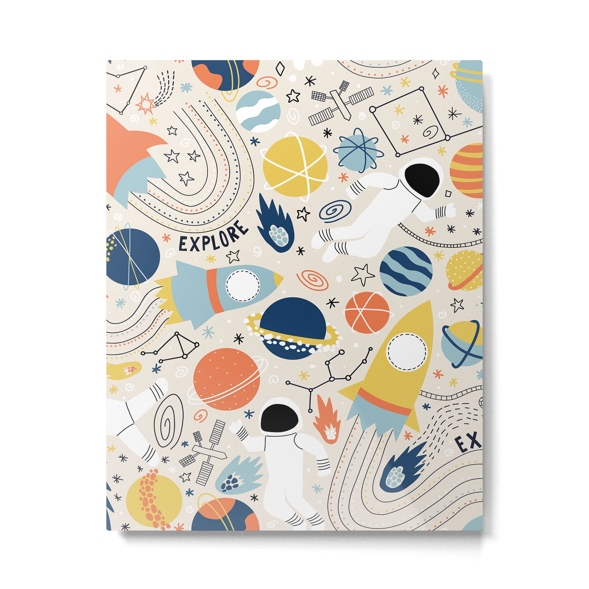 Space Planets Astronaut Pattern Metal Print Gallery Image 6