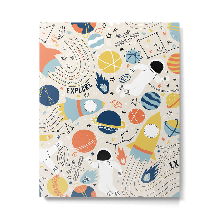 Space Planets Astronaut Pattern Metal Print Gallery Image 1