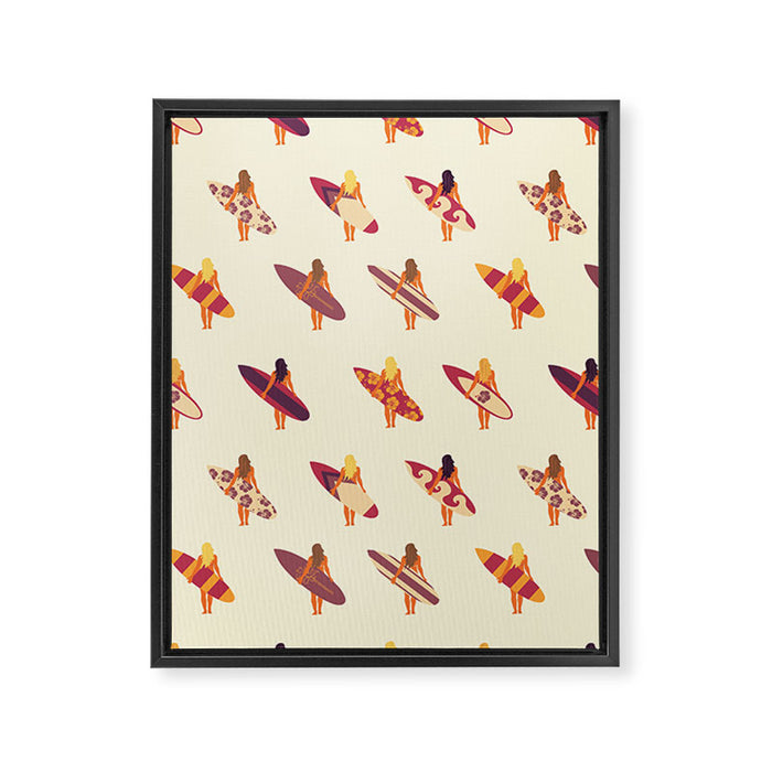 Surfergirls Framed Canvas Print Gallery Image 1