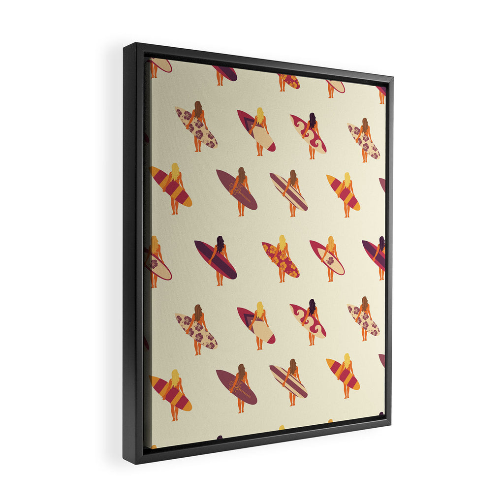 Surfergirls Framed Canvas Print Gallery Image 2